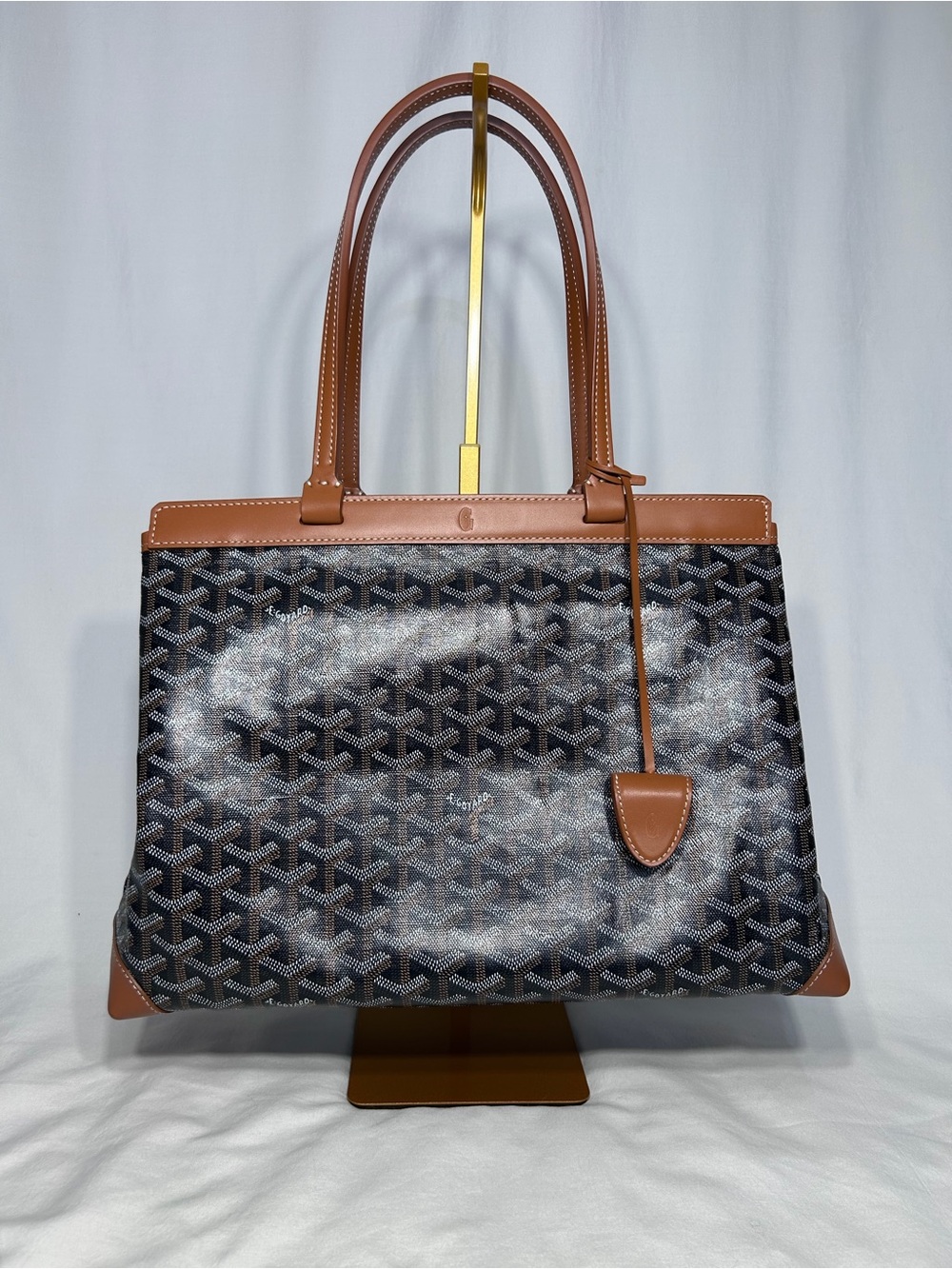 Goyard Black Chevron Printed Coated Canvas Bellechasse PM Tote Bag - Picture 10 of 13